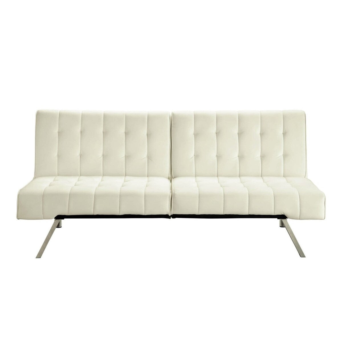 Splitback Multi-Position Futon Sofa Sleeper in Vanilla - 71 x 36.5 x 31.1 inches