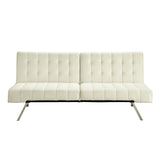 Splitback Multi-Position Futon Sofa Sleeper in Vanilla - 71 x 36.5 x 31.1 inches