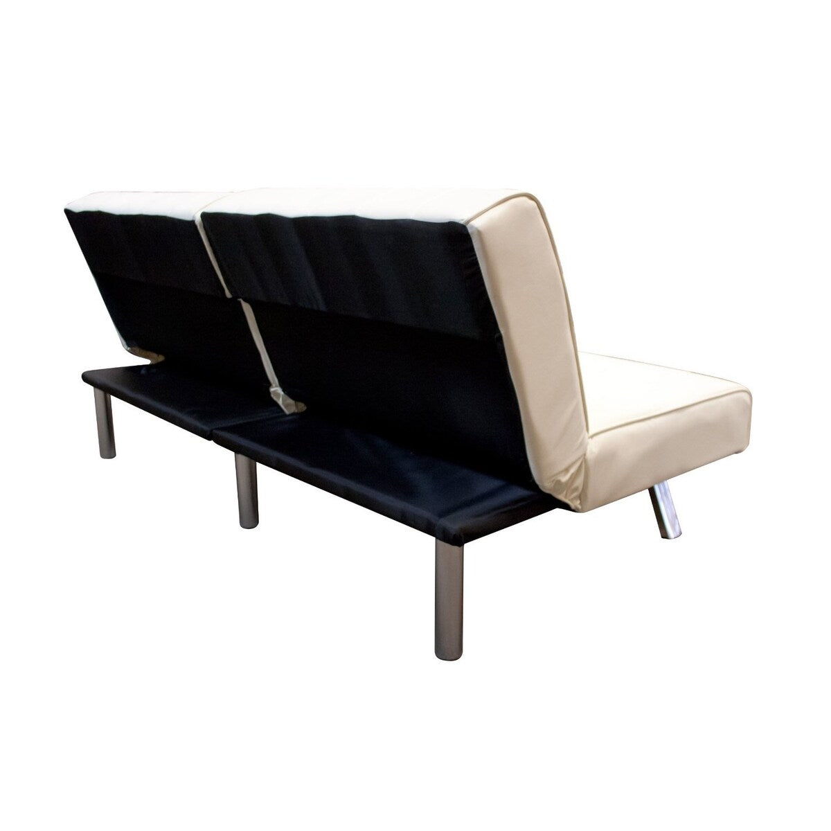 Splitback Multi-Position Futon Sofa Sleeper in Vanilla - 71 x 36.5 x 31.1 inches