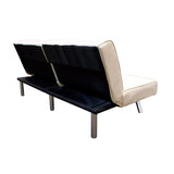 Splitback Multi-Position Futon Sofa Sleeper in Vanilla - 71 x 36.5 x 31.1 inches