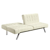 Splitback Multi-Position Futon Sofa Sleeper in Vanilla - 71 x 36.5 x 31.1 inches