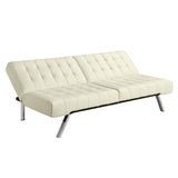 Splitback Multi-Position Futon Sofa Sleeper in Vanilla - 71 x 36.5 x 31.1 inches