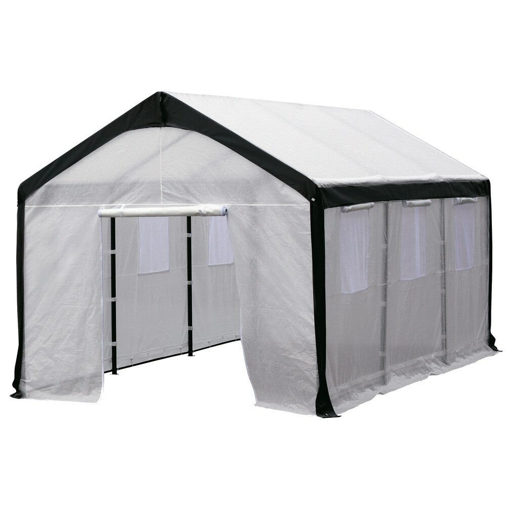 Spring Gardener Steel Gable Greenhouse - Silver