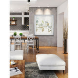 Spring Melody III -Custom Framed Print - blue, white, grey, yellow, green, silver, gold