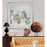 Spring Melody III -Custom Framed Print - blue, white, grey, yellow, green, silver, gold