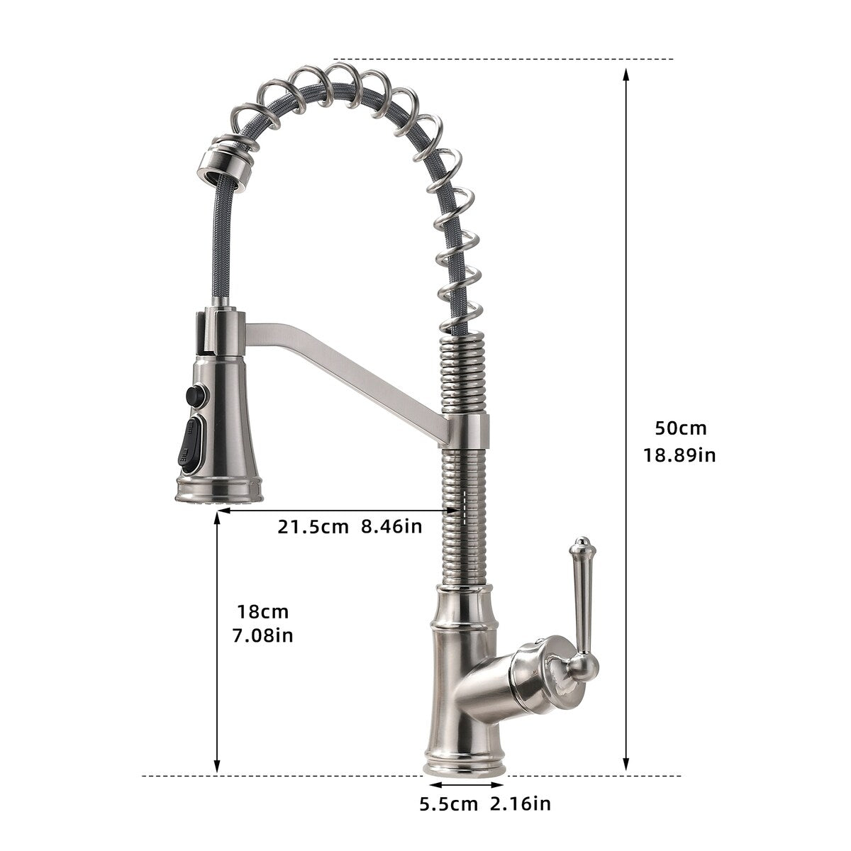 Spring Neck Single-Handle Pull-Down Sprayer Kitchen Faucet
