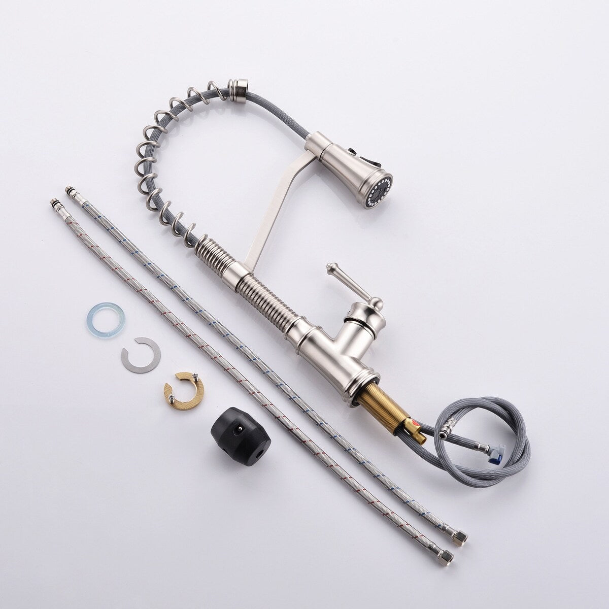 Spring Neck Single-Handle Pull-Down Sprayer Kitchen Faucet