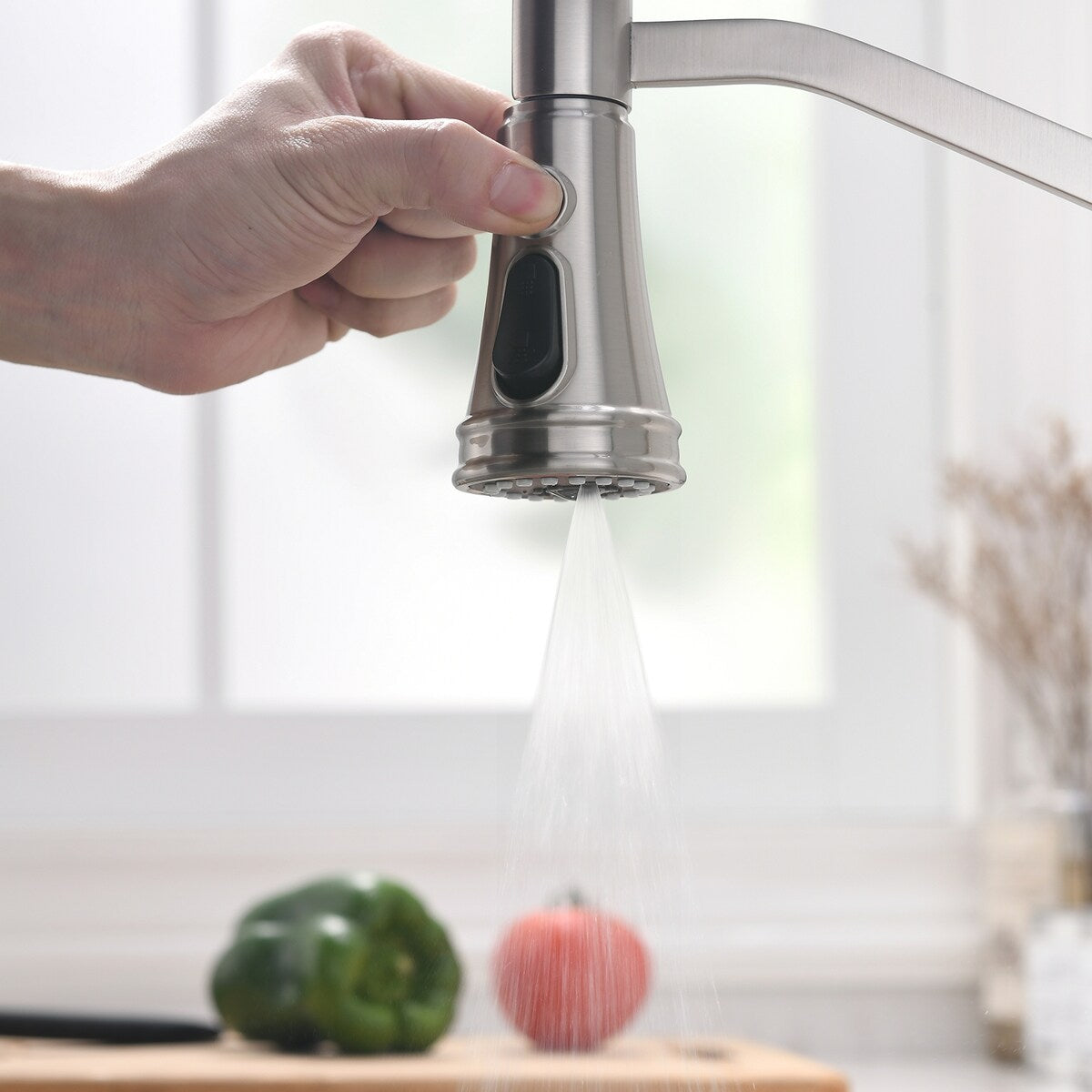 Spring Neck Single-Handle Pull-Down Sprayer Kitchen Faucet