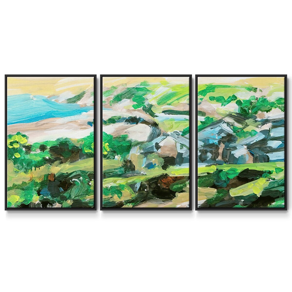 Spring Village I - Multi Piece Framed Canvas
