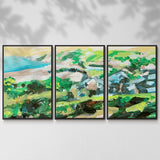 Spring Village I - Multi Piece Framed Canvas