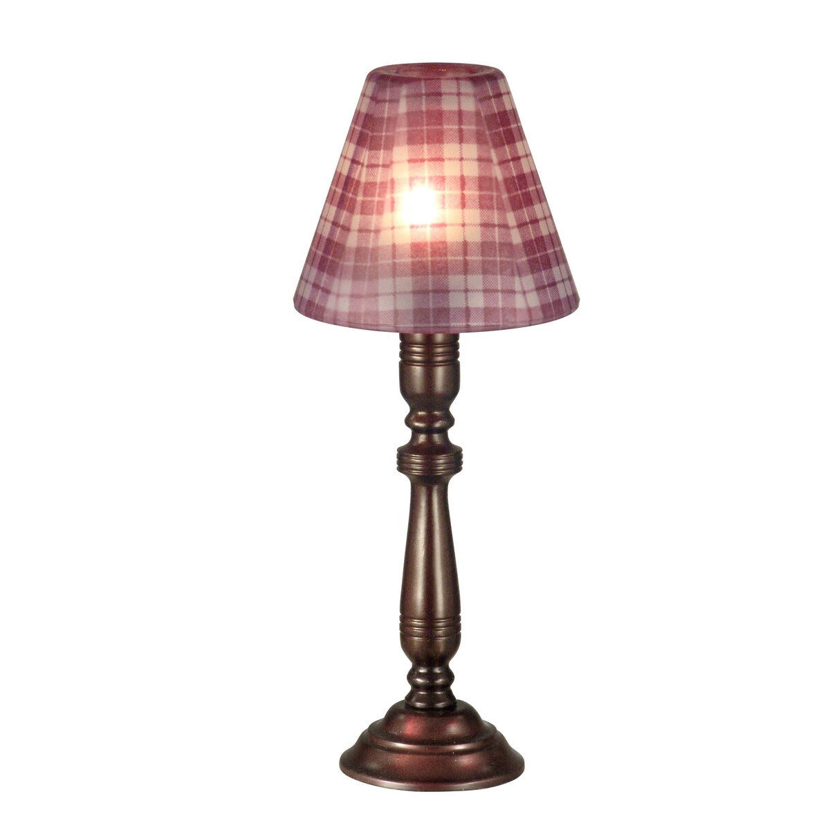 Springdale 12 H Mauve Plaid Metal Candle Votive