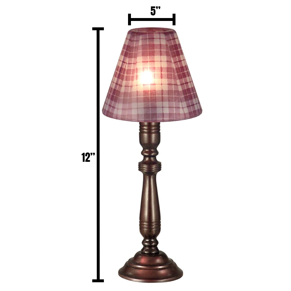 Springdale 12 H Mauve Plaid Metal Candle Votive