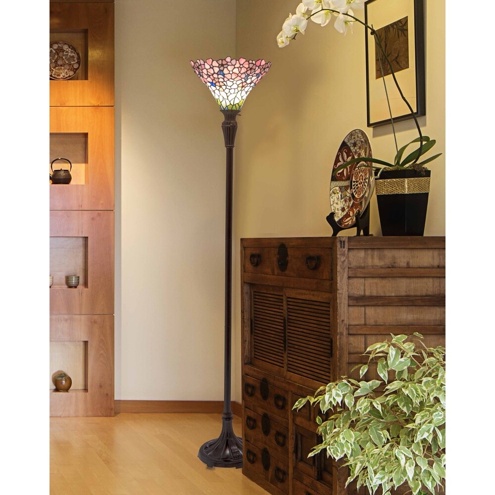 Springdale 71"H Impatiens Tiffany Torchiere Floor Lamp