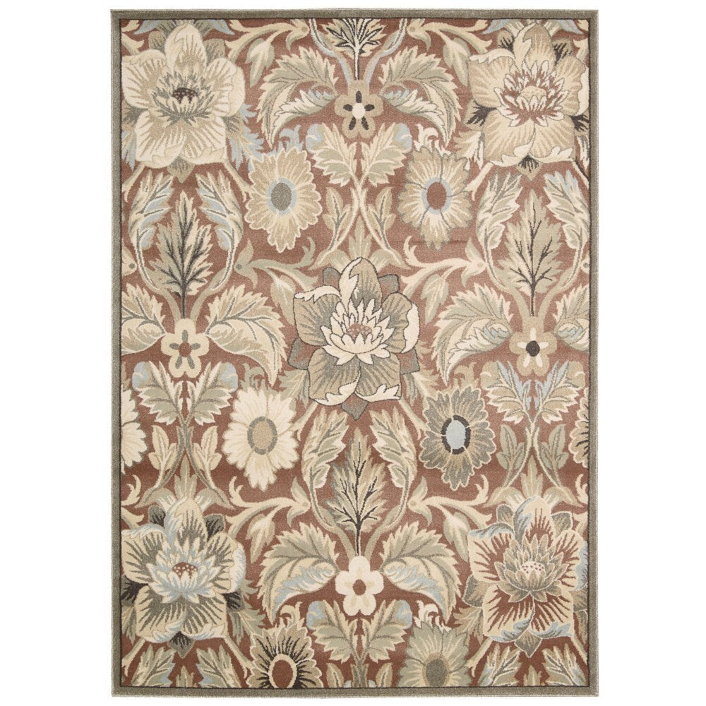 Rug Squared Springfield Brick Floral Area Rug - 7'10" x 10'6"