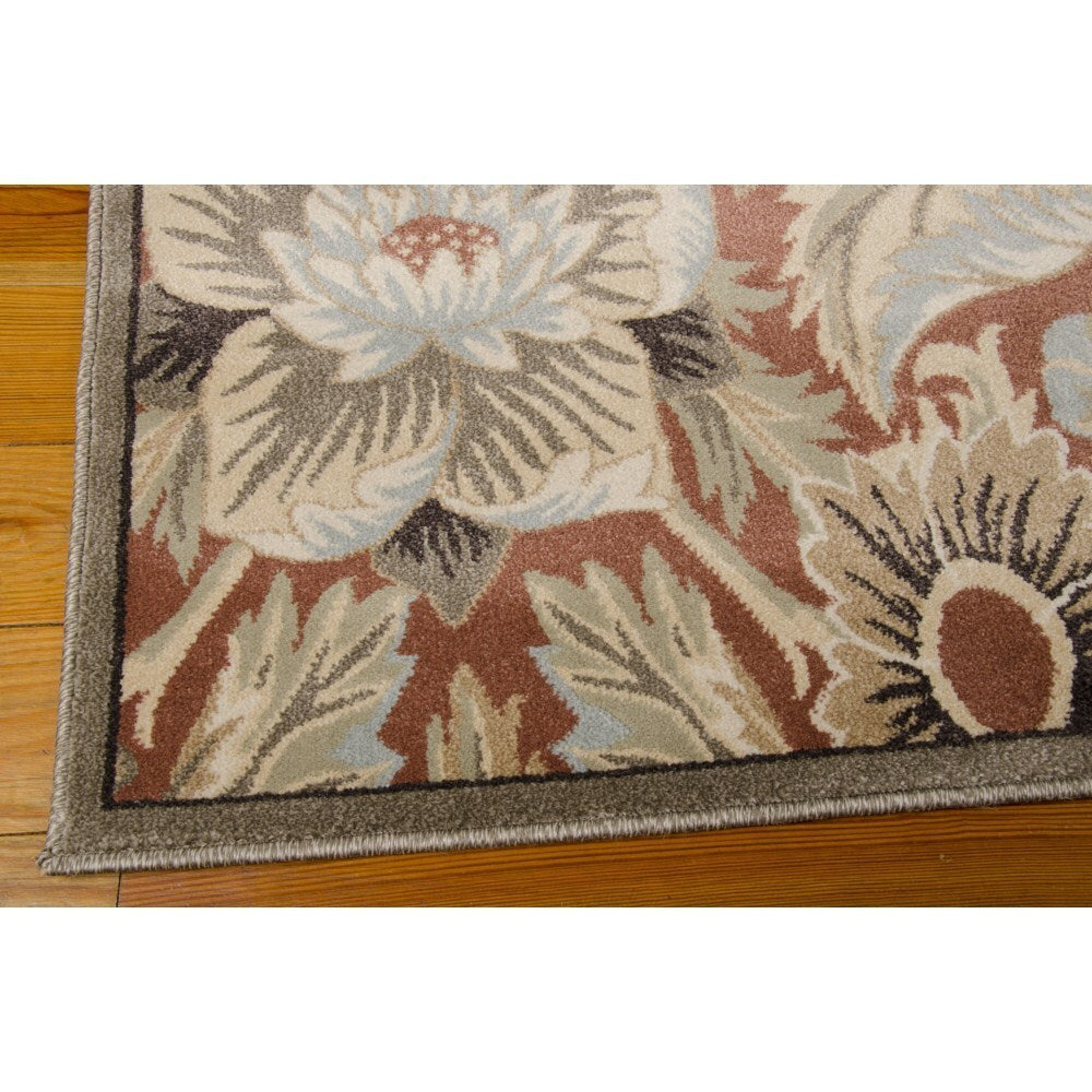 Rug Squared Springfield Brick Floral Area Rug - 7'10" x 10'6"