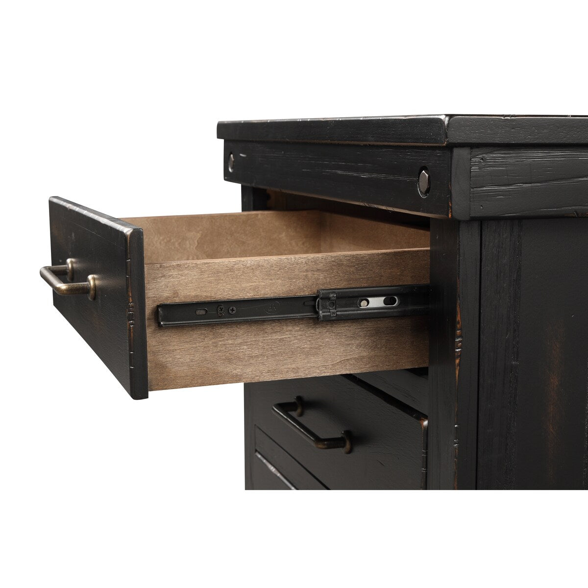 Spruce Creek 42" Wide 5-Drawer Door Chest, Black