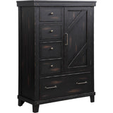 Spruce Creek 42" Wide 5-Drawer Door Chest, Black
