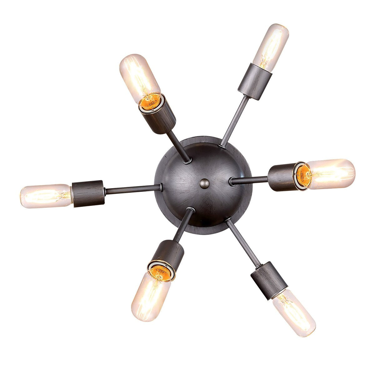 Sputnik 6 Light 21" Aged Steel Wall/Flush Mount & Led Bulbs - 21.00