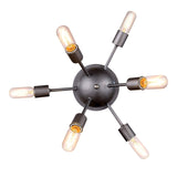 Sputnik 6 Light 21" Aged Steel Wall/Flush Mount & Led Bulbs - 21.00
