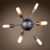 Sputnik 6 Light 21" Aged Steel Wall/Flush Mount & Led Bulbs - 21.00