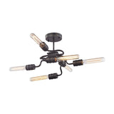 Sputnik Style Ceiling Light With Exposed Bulbs - Six Light Semi-Flush