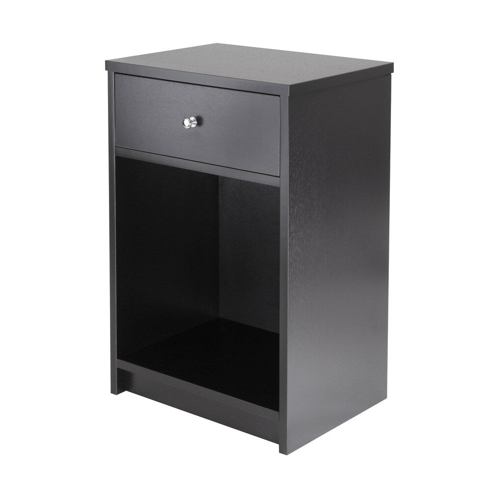 Squamish Accent Table with 1 Drawer, Black Finish