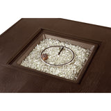 Square 42 in. x 42 in. Aluminum Propane Fire Pit Table with Glass Beads, Two Covers, Lid, 55,000 BTUs - N/A