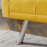 Square Arm Armrests Linen Convertible Sofa and Bed