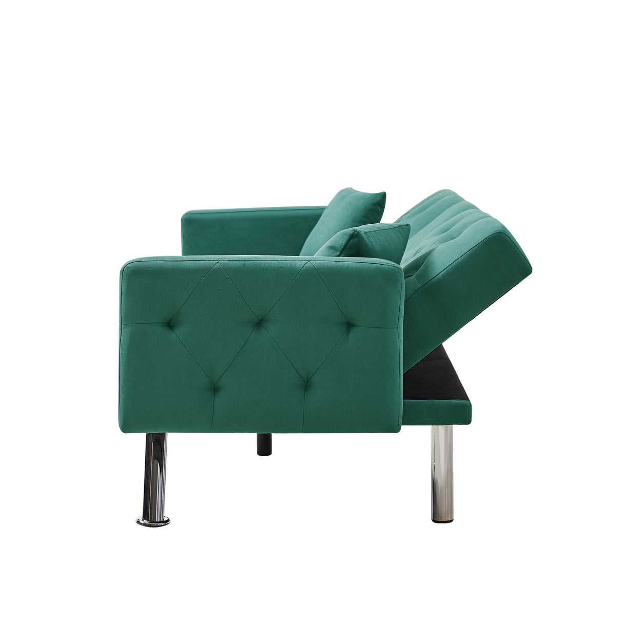 Square Arm Armrests Linen Convertible Sofa and Bed