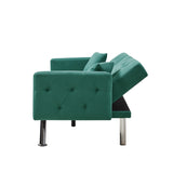 Square Arm Armrests Linen Convertible Sofa and Bed