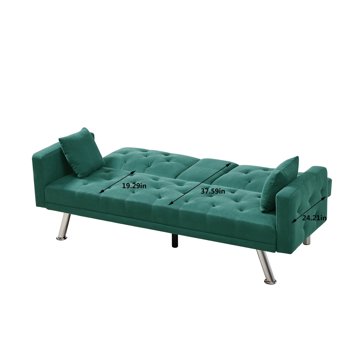 Square Arm Armrests Linen Convertible Sofa and Bed