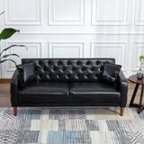 Square Arm Mid-Century Modern Tufted Sofa with Pillows