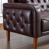 Square Arm Mid-Century Modern Tufted Sofa with Pillows