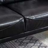 Square Arm Mid-Century Modern Tufted Sofa with Pillows