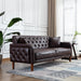 Square Arm Mid-Century Modern Tufted Sofa with Pillows