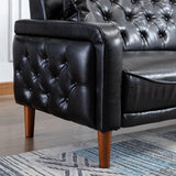 Square Arm Mid-Century Modern Tufted Sofa with Pillows