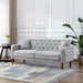 Square Arm Mid-Century Modern Tufted Sofa with Pillows