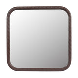 Square Brown Woven Grain Decorative Mirror