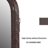Square Brown Woven Grain Decorative Mirror