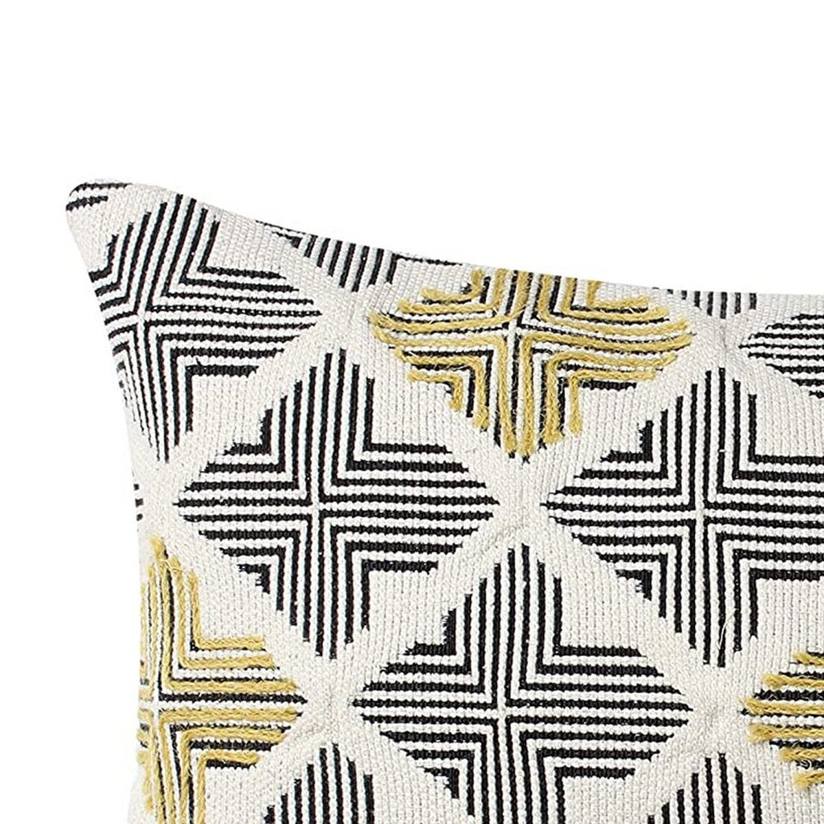 Square Cotton Handwoven Cushion Cover with Arrow Silhouette, Multicolor