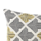 Square Cotton Handwoven Cushion Cover with Arrow Silhouette, Multicolor