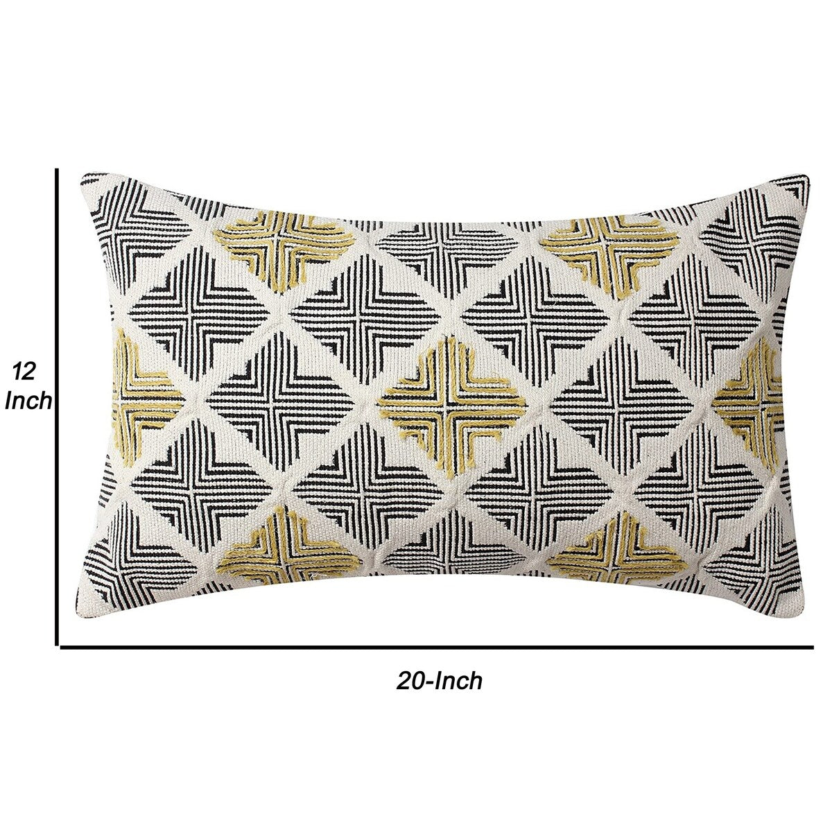 Square Cotton Handwoven Cushion Cover with Arrow Silhouette, Multicolor