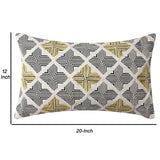 Square Cotton Handwoven Cushion Cover with Arrow Silhouette, Multicolor