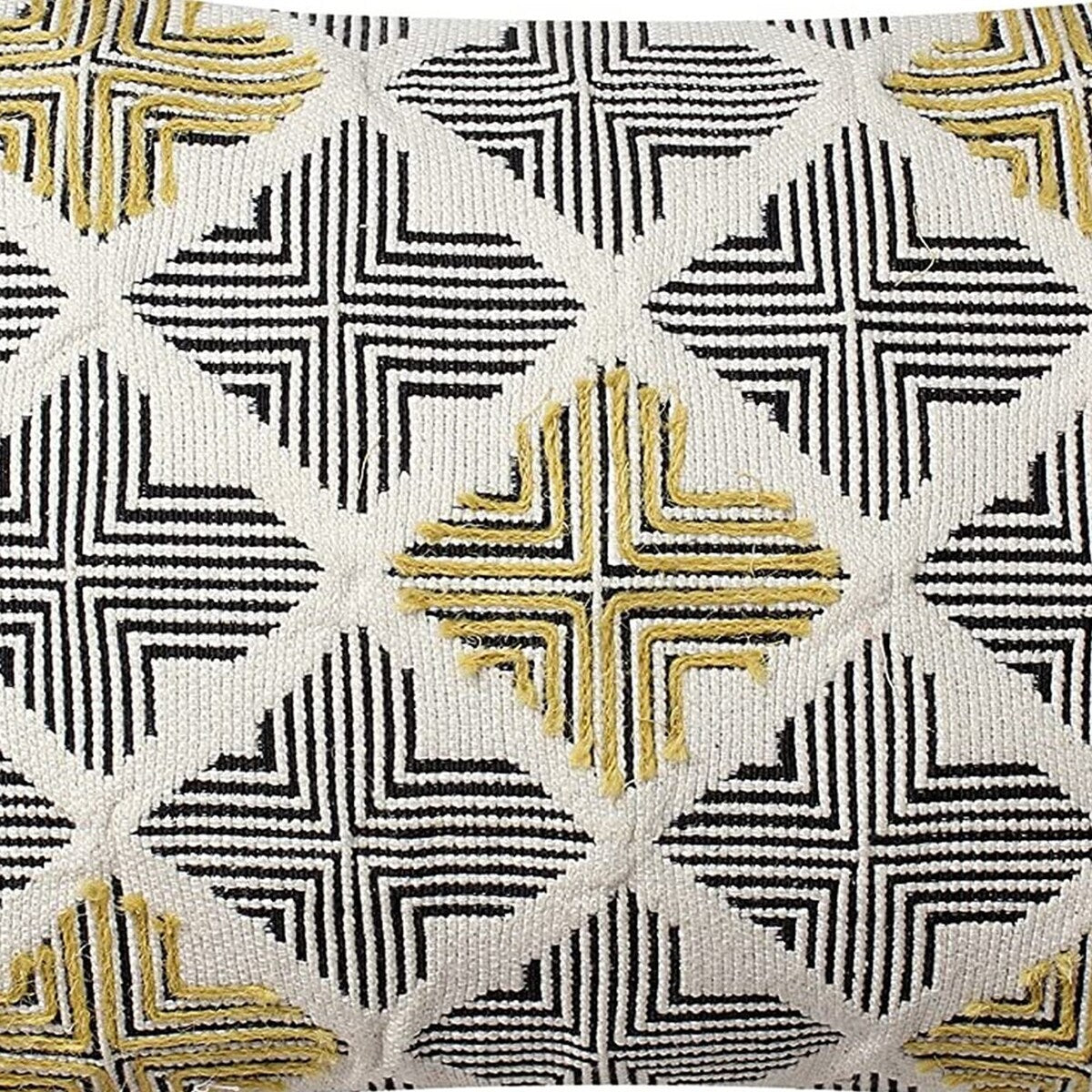 Square Cotton Handwoven Cushion Cover with Arrow Silhouette, Multicolor