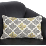 Square Cotton Handwoven Cushion Cover with Arrow Silhouette, Multicolor