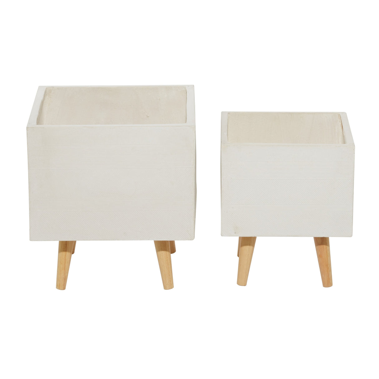 Ceramic Contemporary Planter (Set of 2) - S/2 13", 15"H