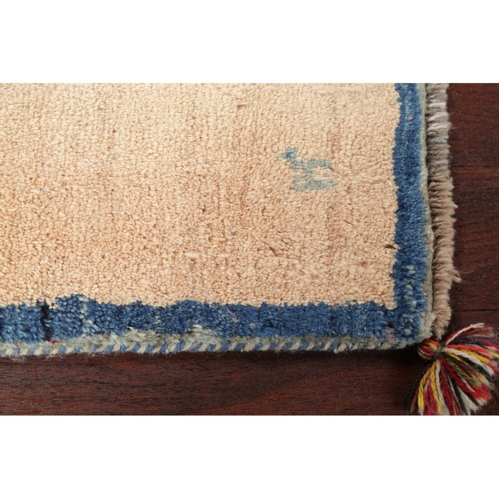 Square Gabbeh Shiraz Persian Area Rug Handmade Oriental Carpet - 2' 0" x 2' 5" Square