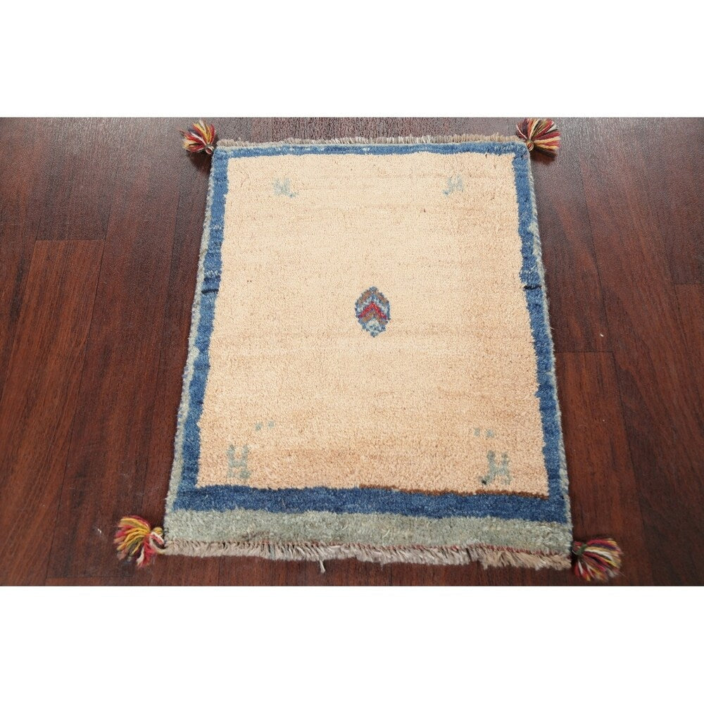 Square Gabbeh Shiraz Persian Area Rug Handmade Oriental Carpet - 2' 0" x 2' 5" Square