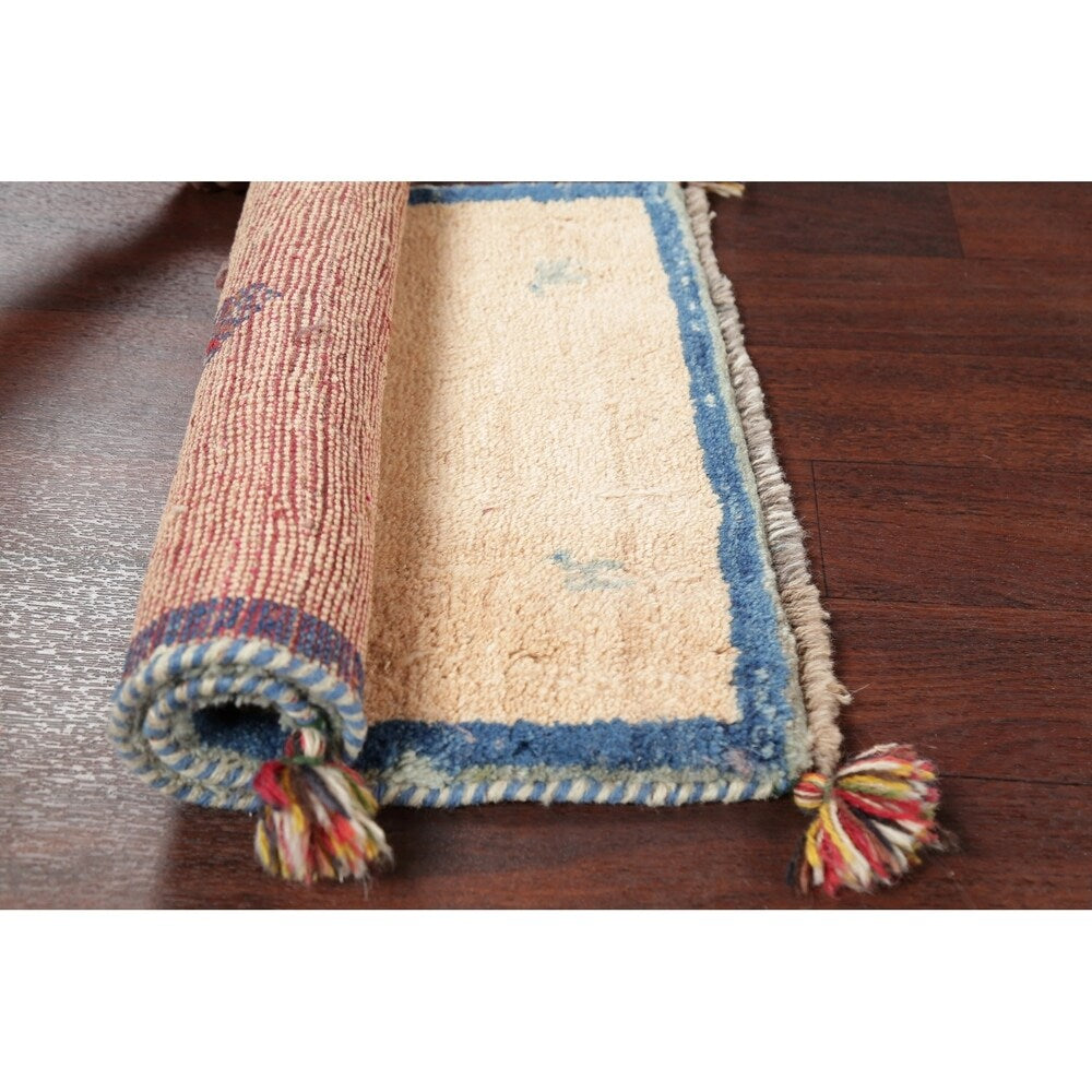 Square Gabbeh Shiraz Persian Area Rug Handmade Oriental Carpet - 2' 0" x 2' 5" Square