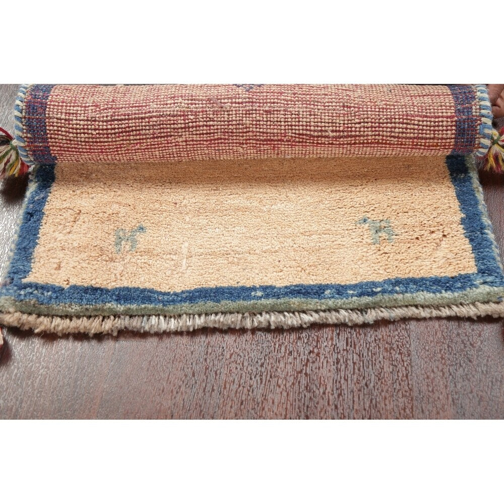 Square Gabbeh Shiraz Persian Area Rug Handmade Oriental Carpet - 2' 0" x 2' 5" Square